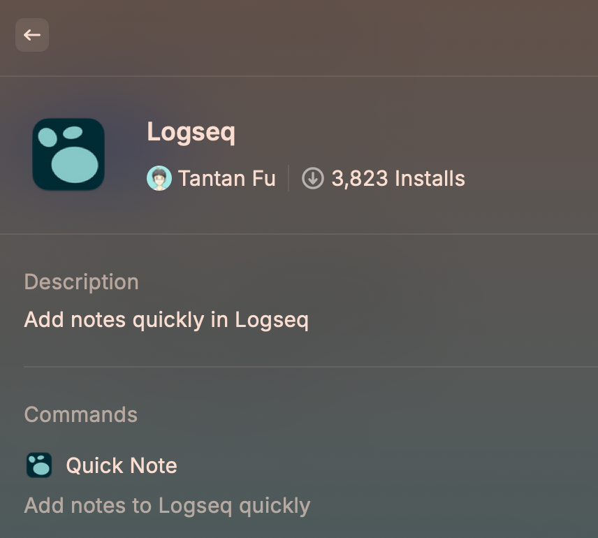 Raycast plugin:Logseq